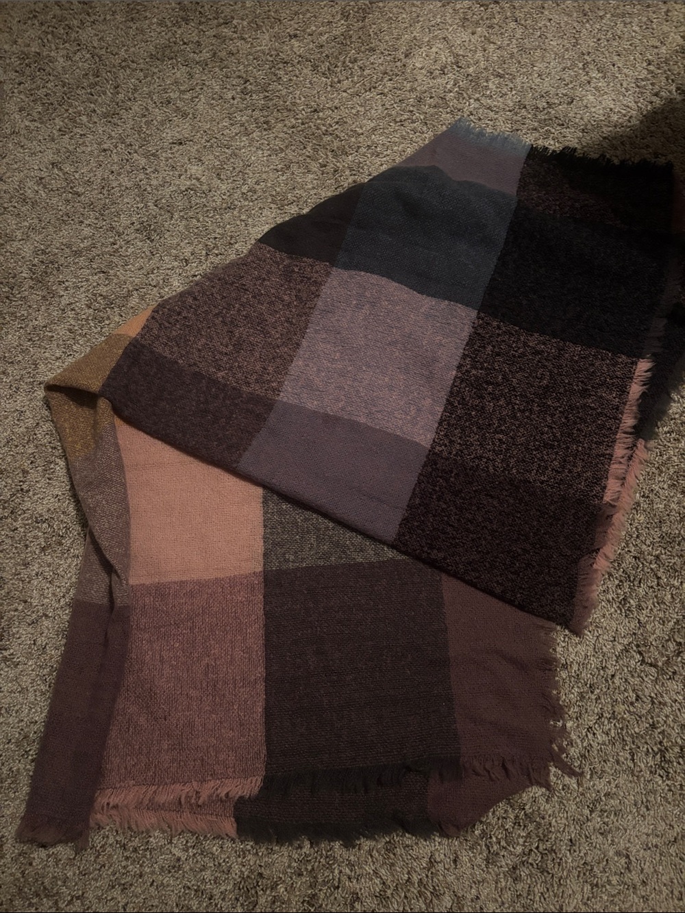 Women's Multi-Color Check Knit Scarf